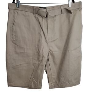 Wicked Stitch Flat Front Belted Khaki Shorts Size 38 NEW